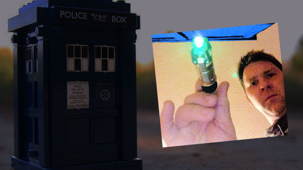 Eric Hersey with Sonic Screwdriver from Doctor Who