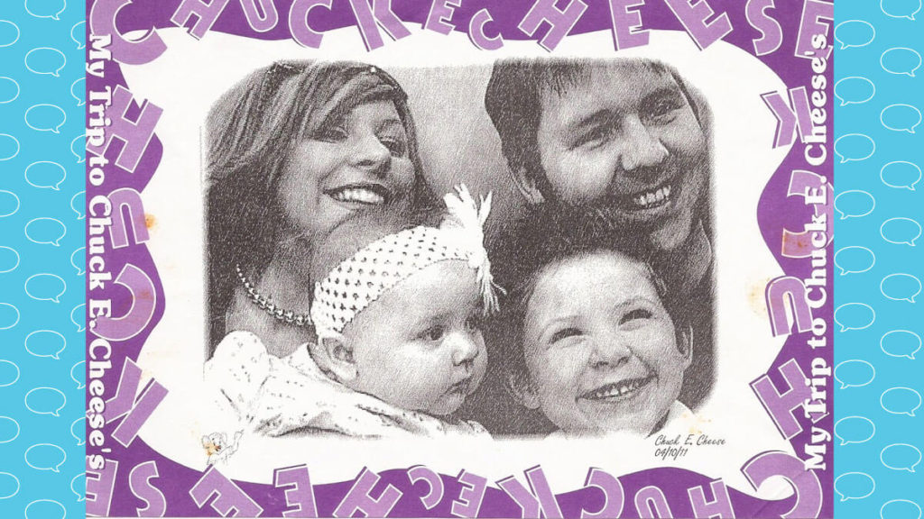 The Hersey Family at Chuck E. Cheese in 2011 after getting email coupons