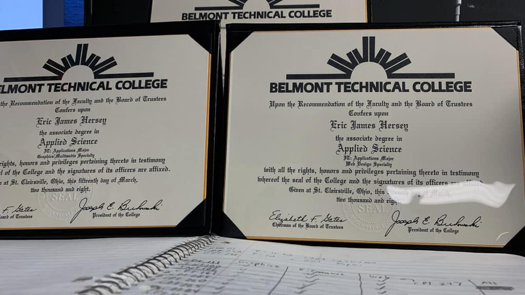Belmont Technical College Web Design Degrees for Eric Hersey