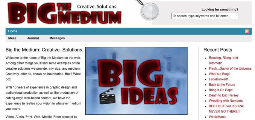 Big the Medium Ad Agency Screenshot from Early 2000s