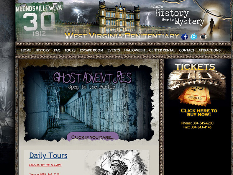 West Virginia Penitentiary Old HTML website