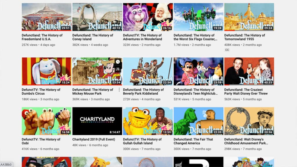 Defunctland YouTube Thumbnails