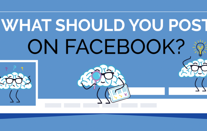 Brain logo says " What Should You Post On Facebook".